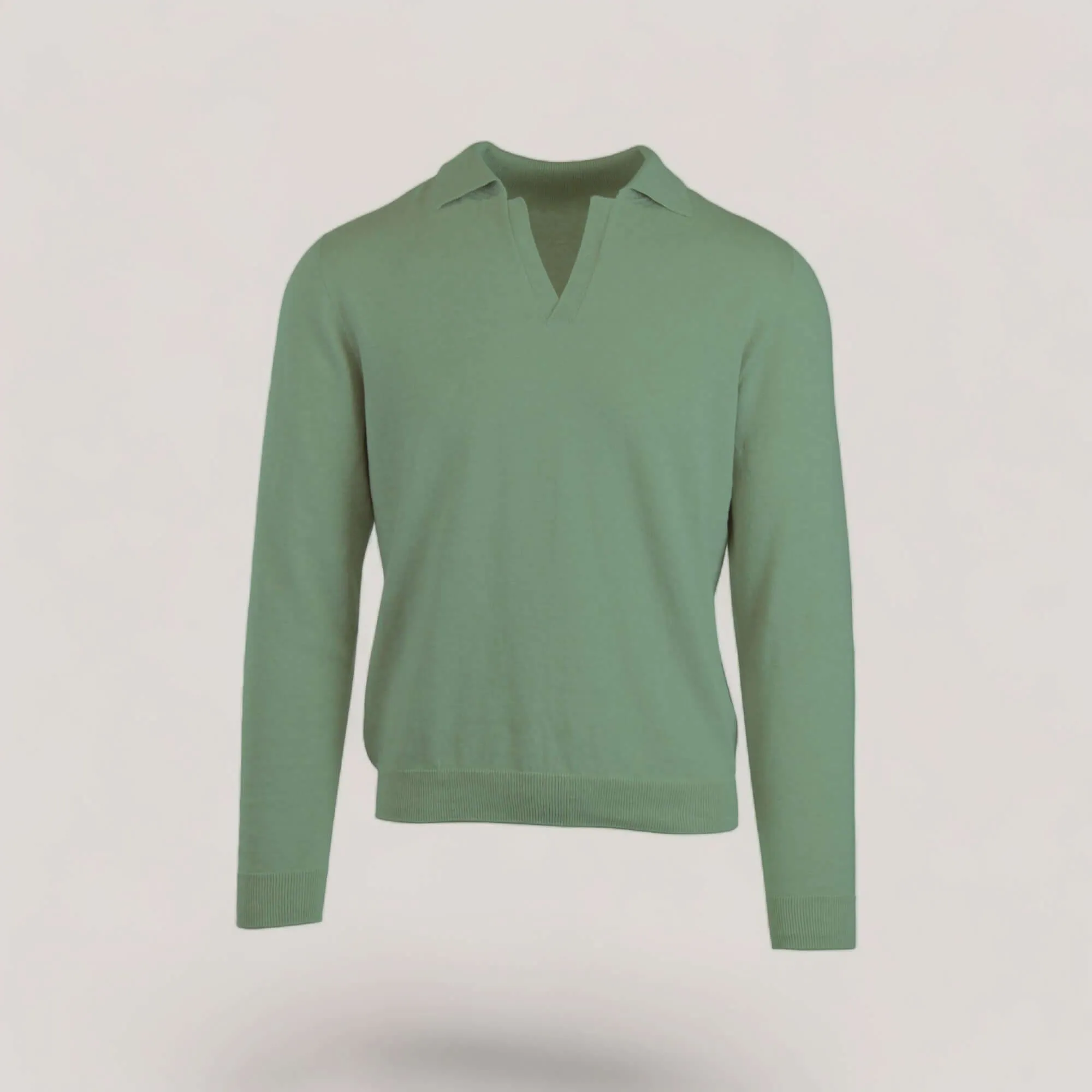 NEIL | Egyptian Cotton Long Sleeve Open Polo