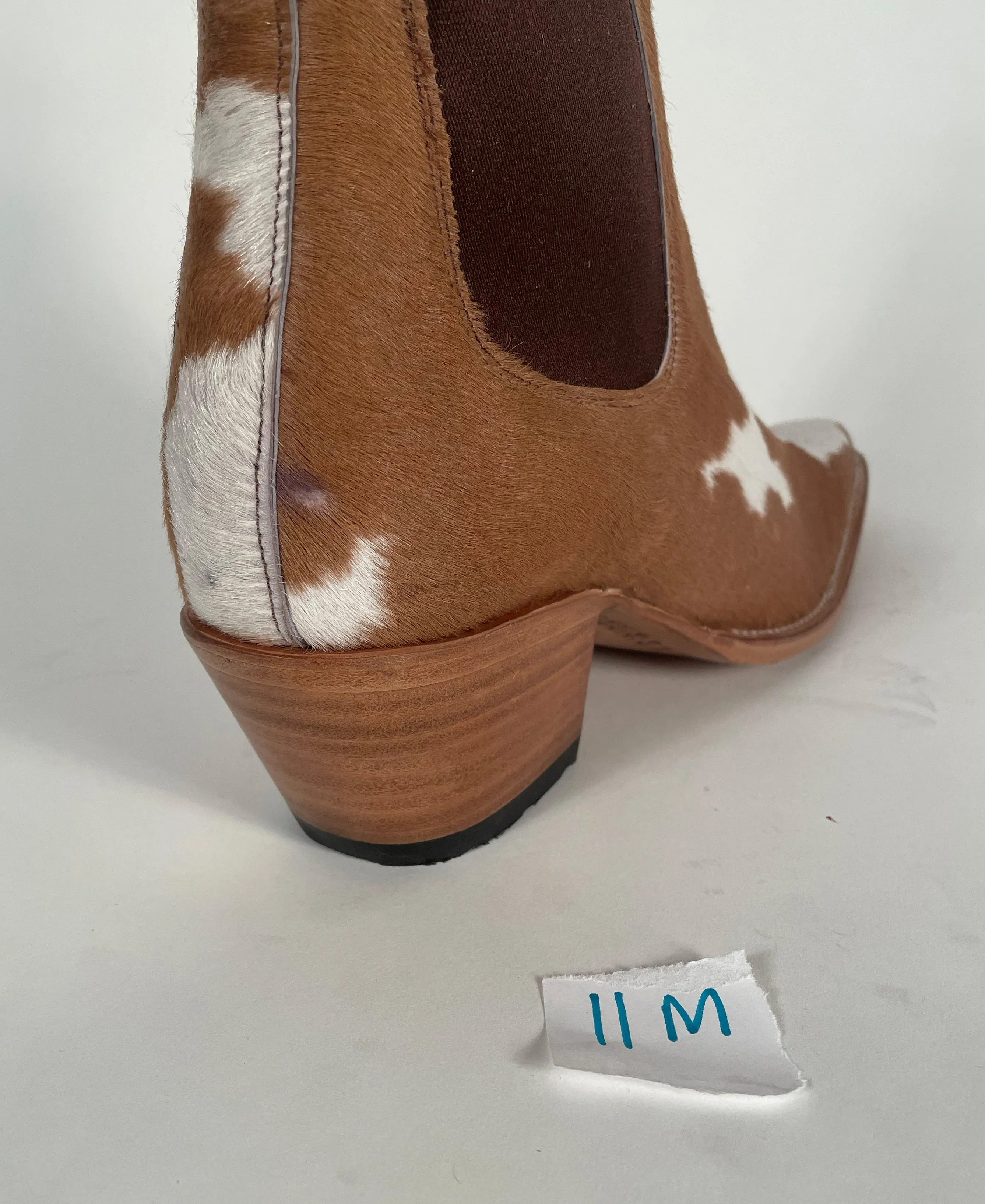 No.1001 freeway chelsea brown/white fur sz 11m