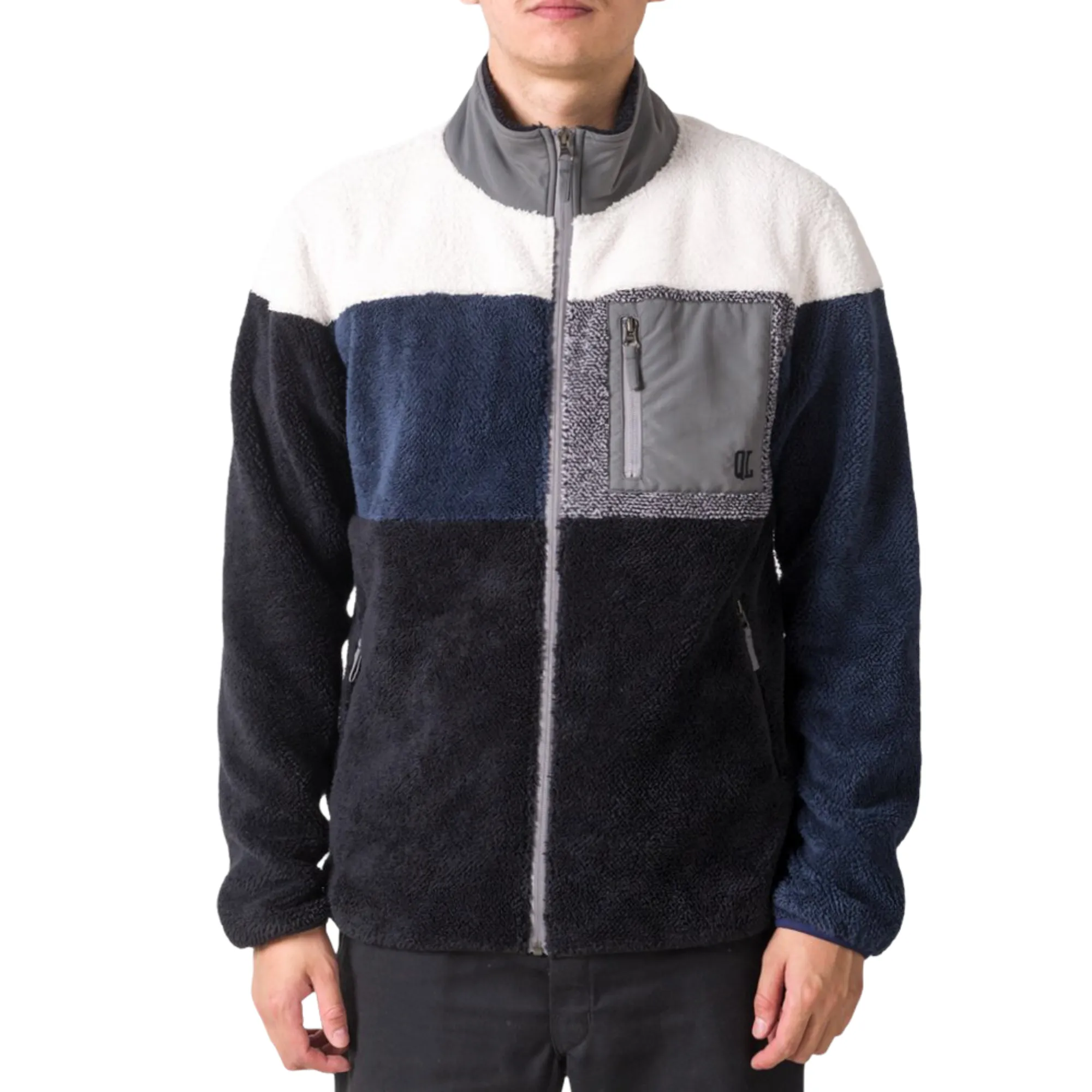 Quiet Life Block Polar Fleece Jacket Black/Navy