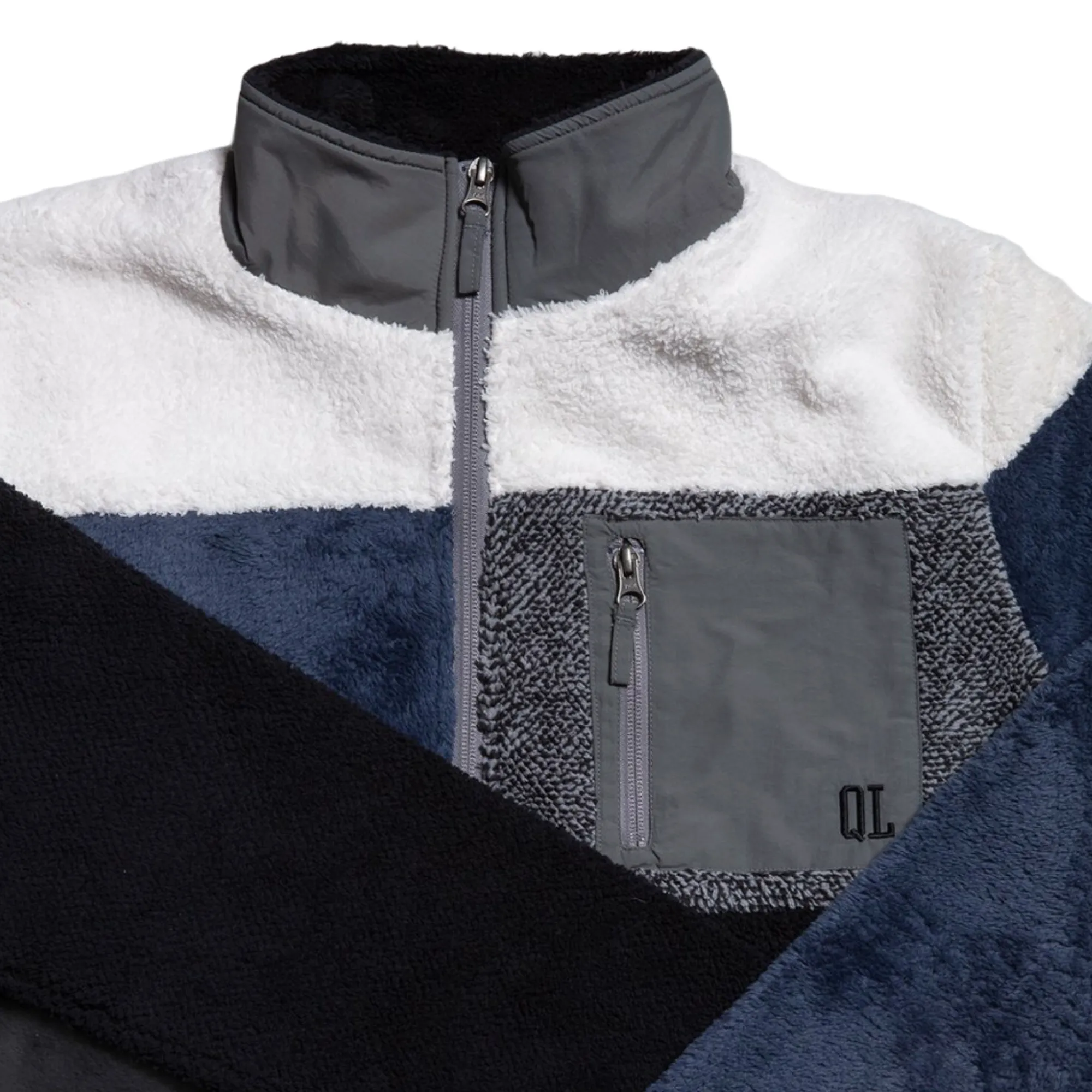 Quiet Life Block Polar Fleece Jacket Black/Navy