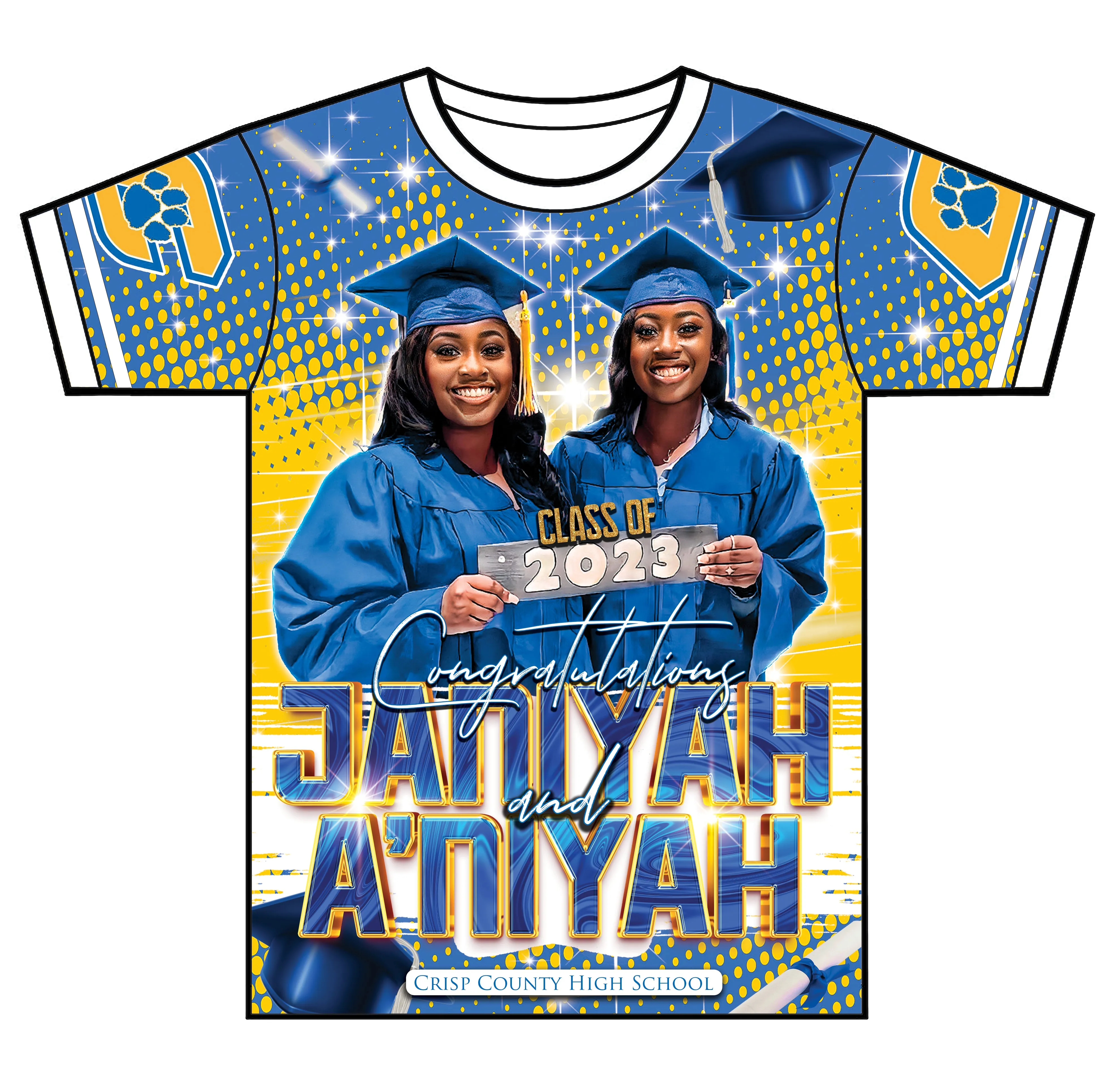 "Janiyah and Aniyah" Custom Designed Graduation 3D shirt