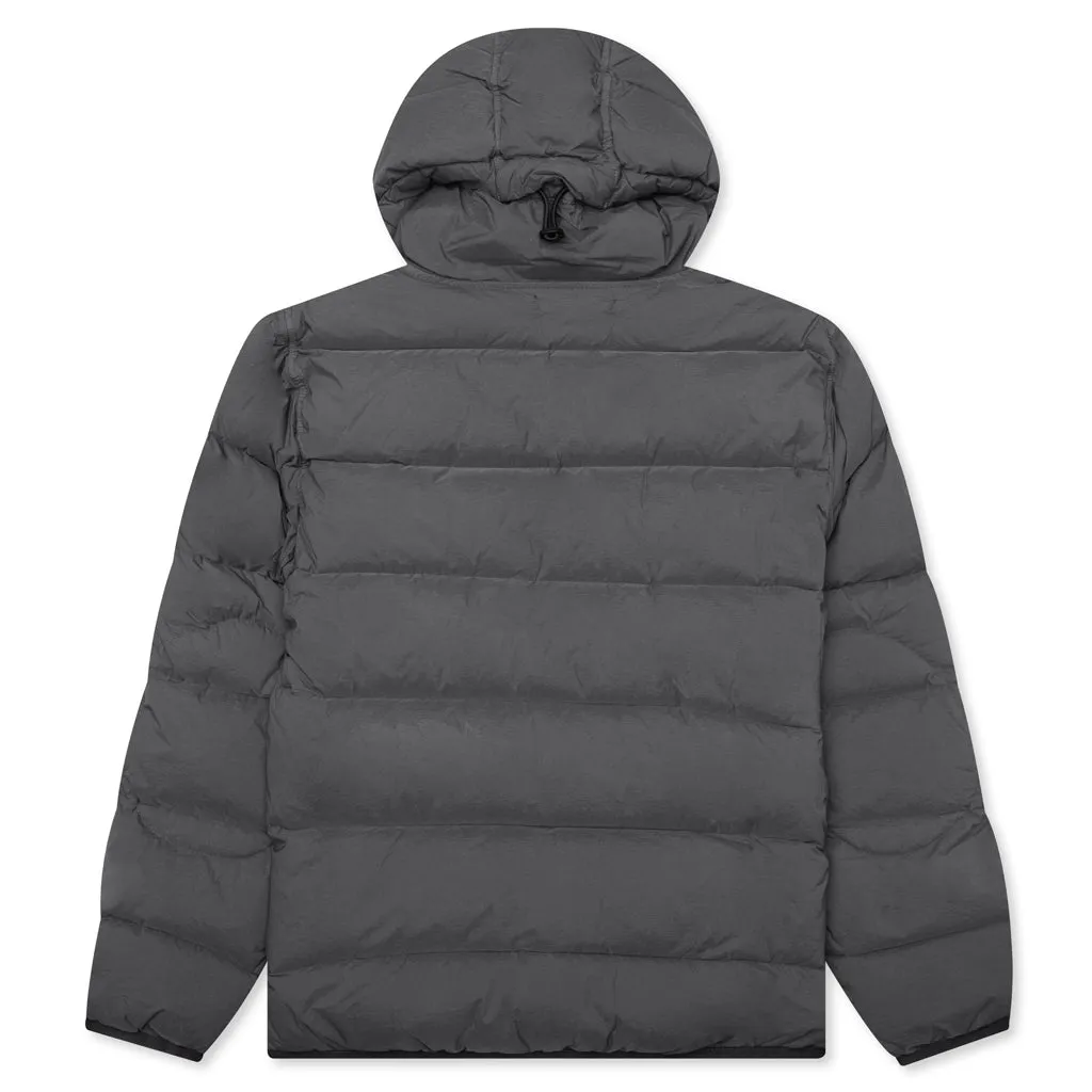 Real Feather Hooded Jacket - Lead Grey