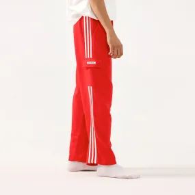 Red Wide Leg Cargo Unisex Trouser