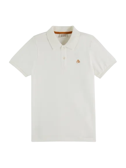 Scotch & Soda Boys Classic S/S Polo _White 167713-0001