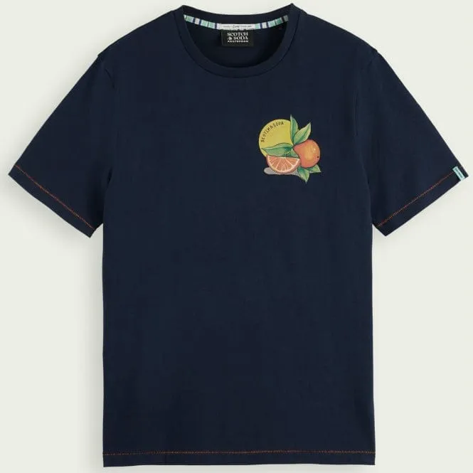 Scotch & Soda Regular Fit Artwork Tee (Navy) 172463