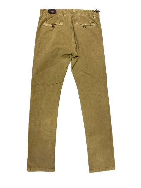 Trez Men's stretch trousers in small corduroy Prot-Cord T M45732 306 beige