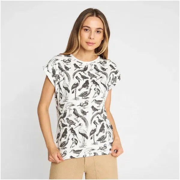 Visby Black Birds - T-Shirt mit Allover Print