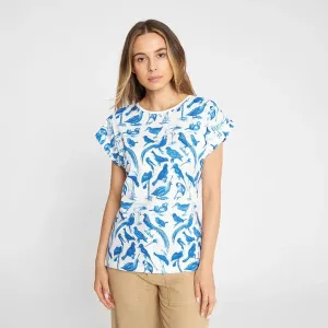 Visby Blue Birds - T-Shirt mit Allover Print