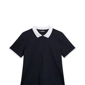 Womens Izara Wave Rib Jersey Polo JL Navy - SS24