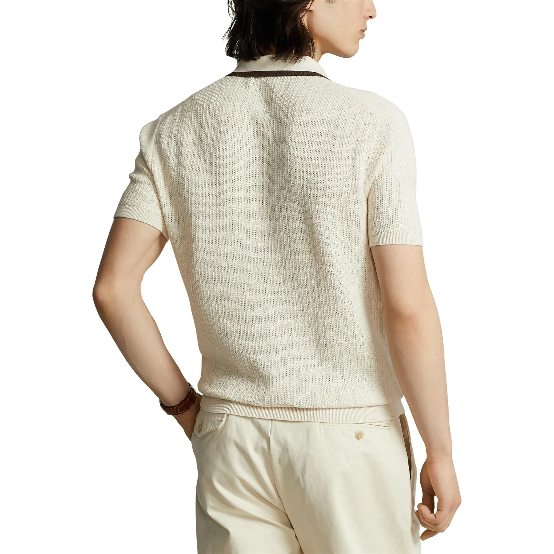 x TRENDYGOLF Cotton Blend SS Pullover Cream Multi - 2024