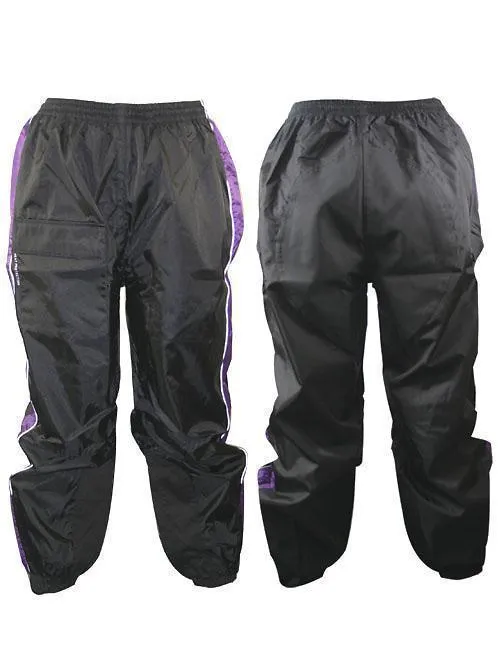 Xelement RN4764 Women's Black and Purple 2-Piece Motorcycle Rain Suit