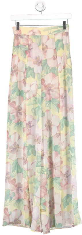 ZARA Multicoloured Floral Print Palazzo Trousers UK XS