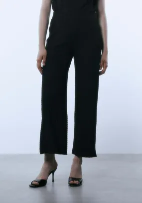 Zig-zag structured trousers - Black