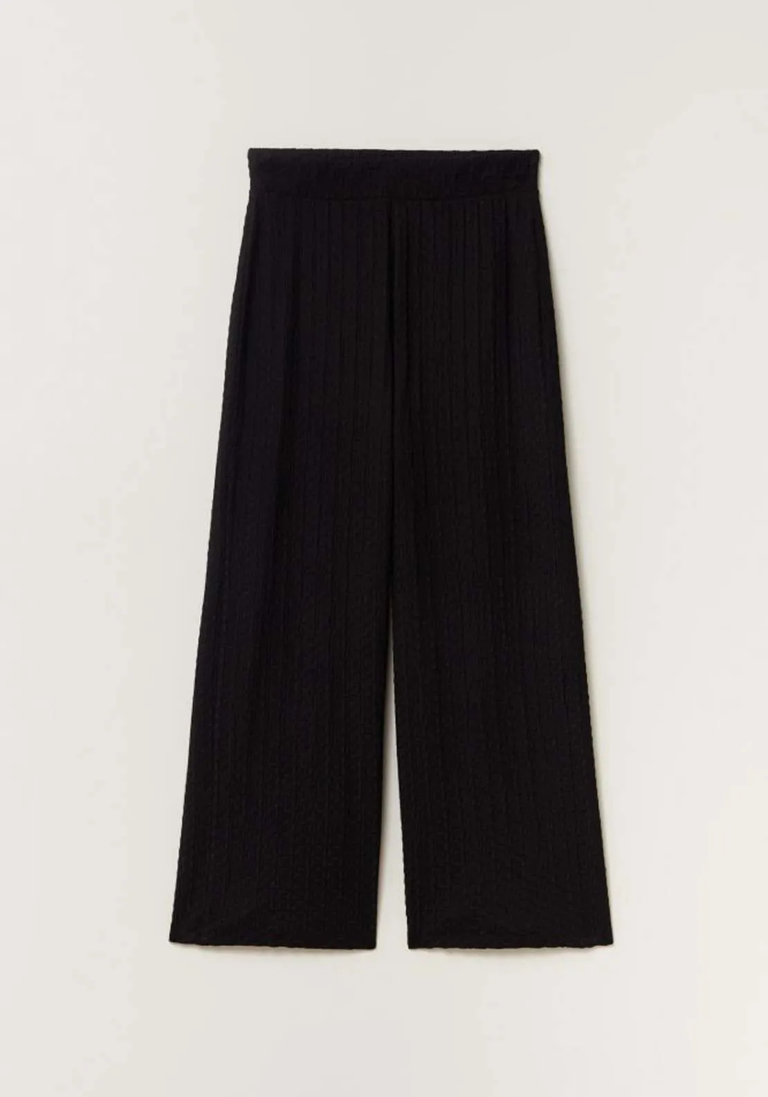 Zig-zag structured trousers - Black